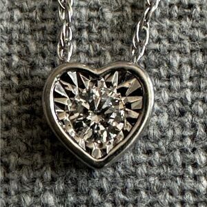 Natural Diamond 18” 14K White Gold Necklace 1/8 TCW